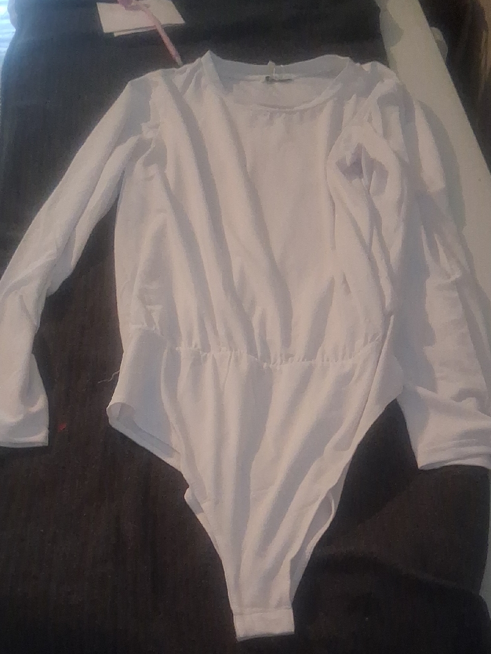 MANGOPOP White Long Sleeve Crew Neck Bodysuit XL - Picture 2 of 9
